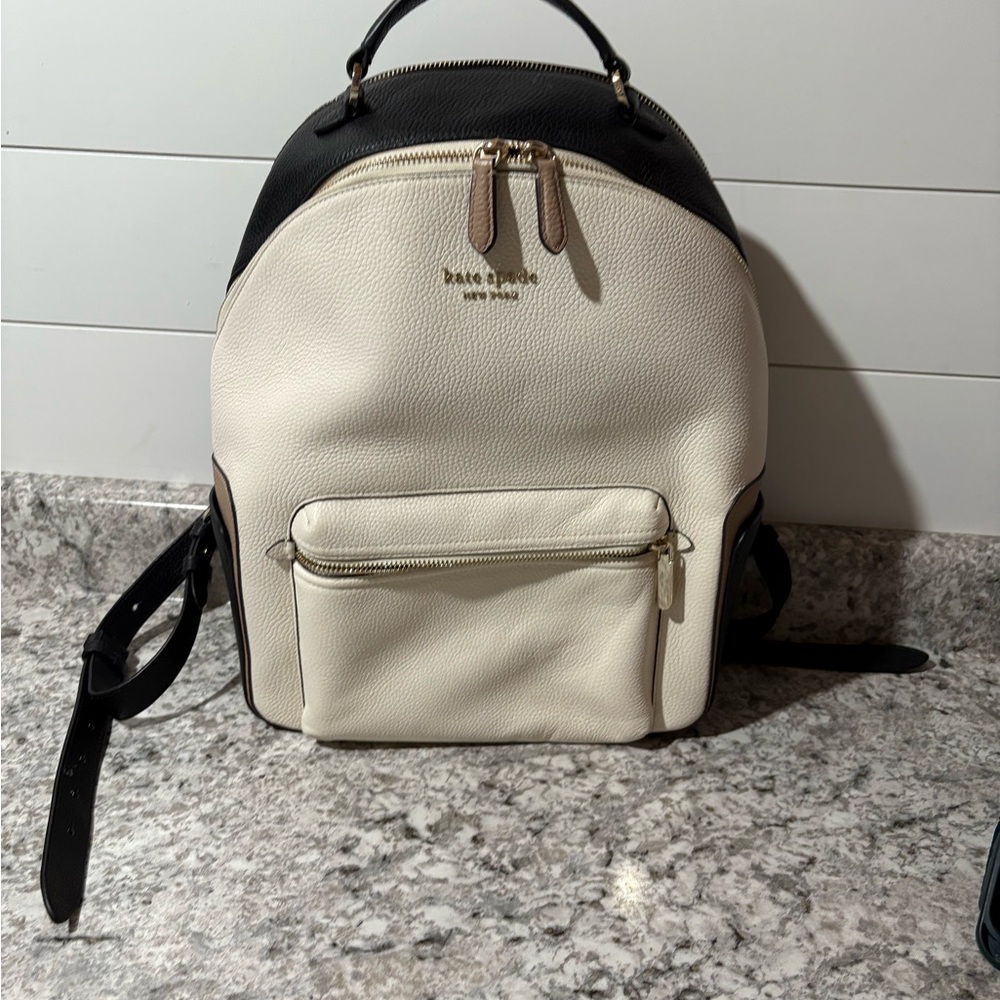 Kate Spade Two-Tone Black and Cream Backpack